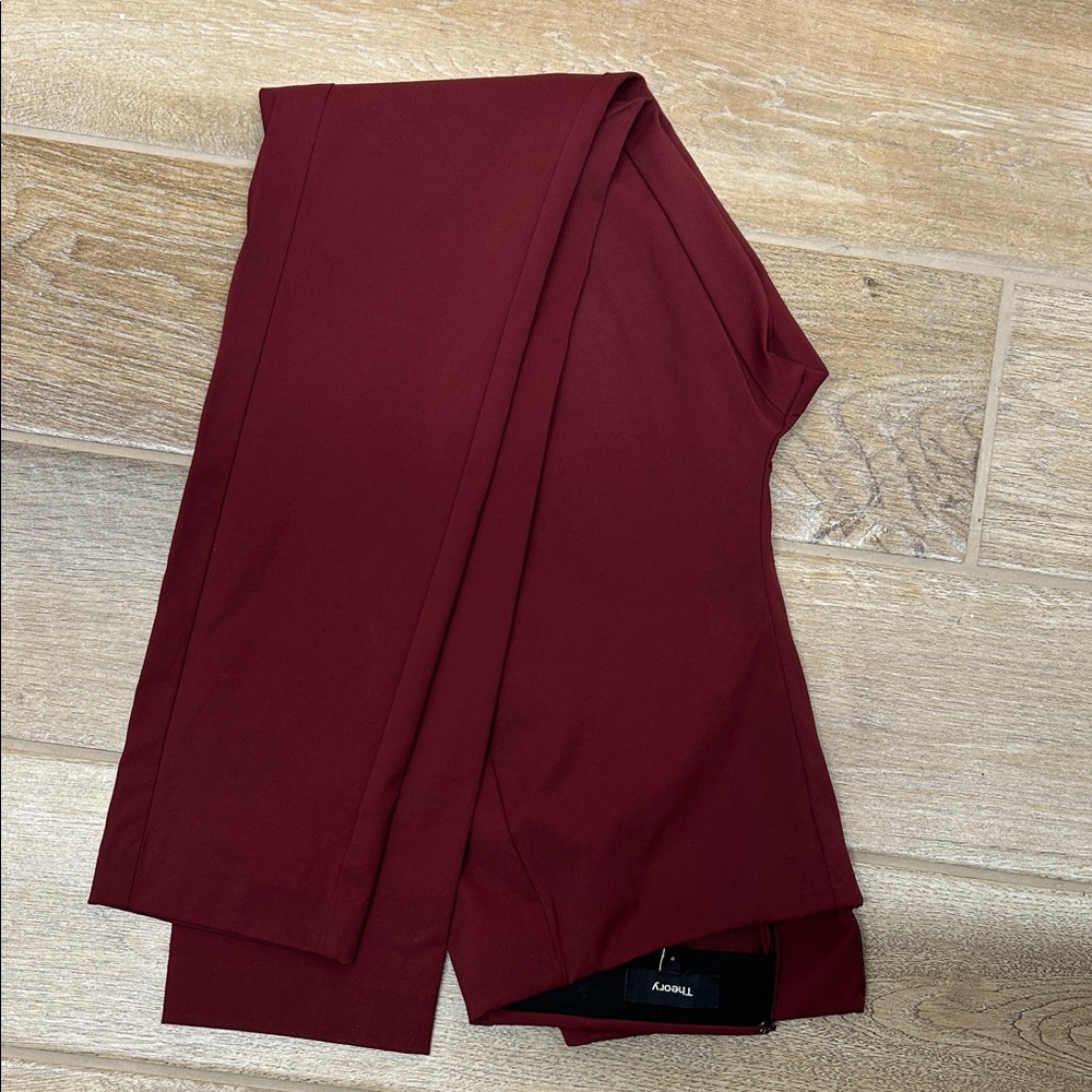 Theory Women's Burgundy Ankle Pants